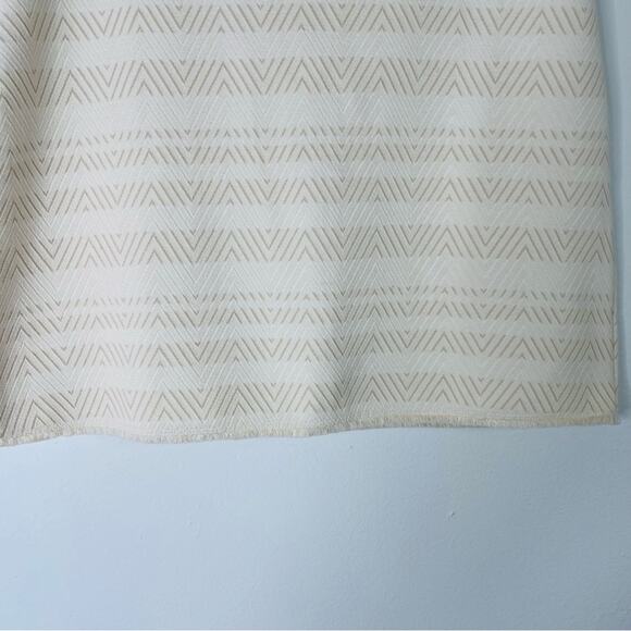 Loft cream tan chevron fringe stretch textured office preppy skirt medium tall - Picture 3 of 8